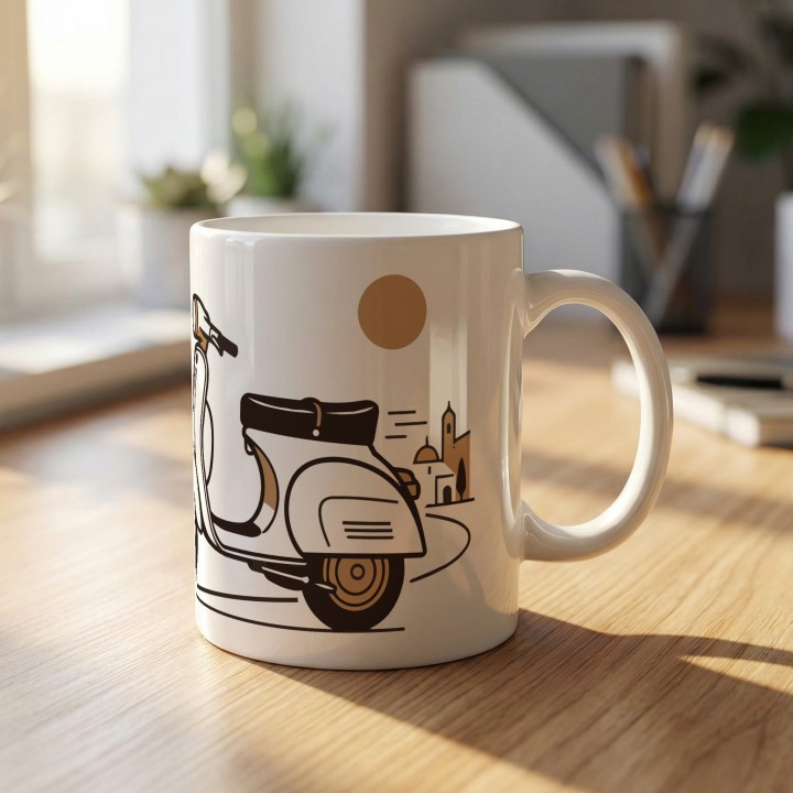 Vespa - running on espresso and vespa Dreams - Main - (B)_1_Basic-White_11Oz