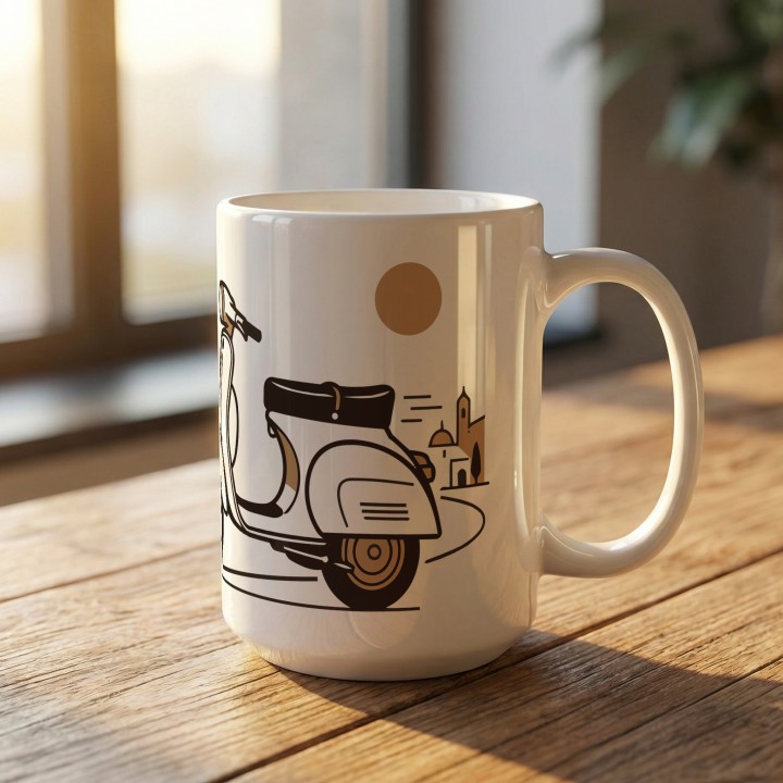 Vespa - running on espresso and vespa Dreams - Main - (B)_1_Basic_White_15Oz
