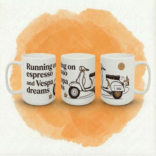 Kubek Running on Espresso and Vespa Dreams | Dla Fanów Kawy