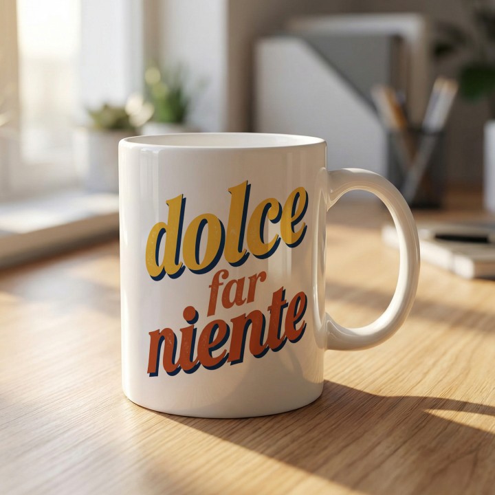 Napis włoski - Dolce far niente - Main - (B)_1_Basic-White_11Oz