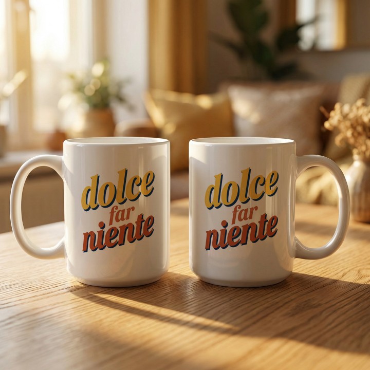 Napis włoski - Dolce far niente - Main - (B)_1_Basic_White_15Oz