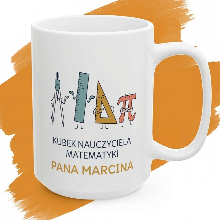 Personalizowany kubek dla nauczyciela matematyki z imieniem