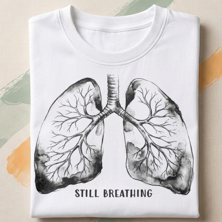 Koszulka z płucami Still Breathing – Akwarela | WręczWspaniale