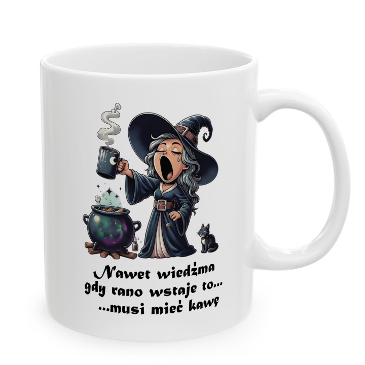 Kubek „Nawet wiedźma… musi mieć kawę” – śmieszny