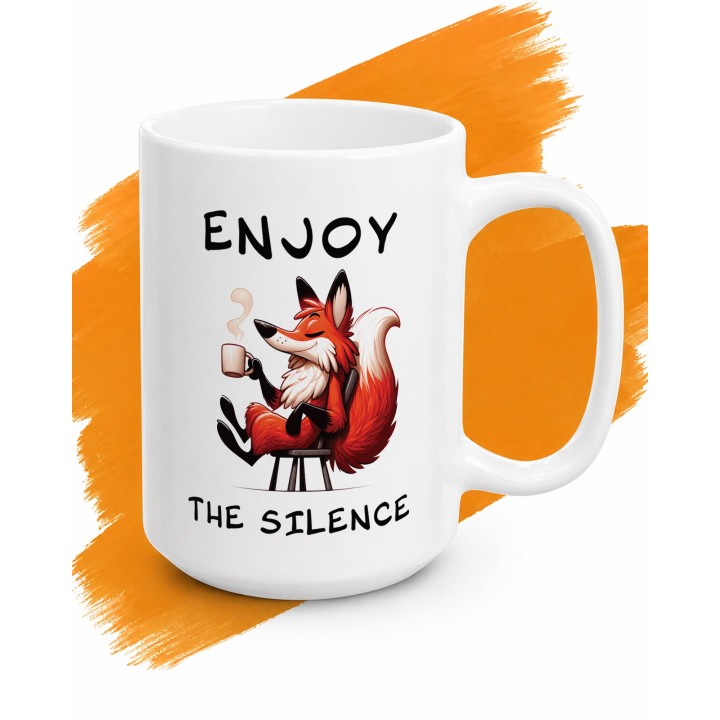 Kubek z nadrukiem Lis Enjoy the Silence – Dla miłośnika ciszy