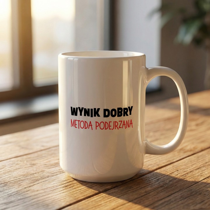 Wynik dobry - metoda podejrzana - napis dla nauczyciela - gallery - BASIC_1_MUG