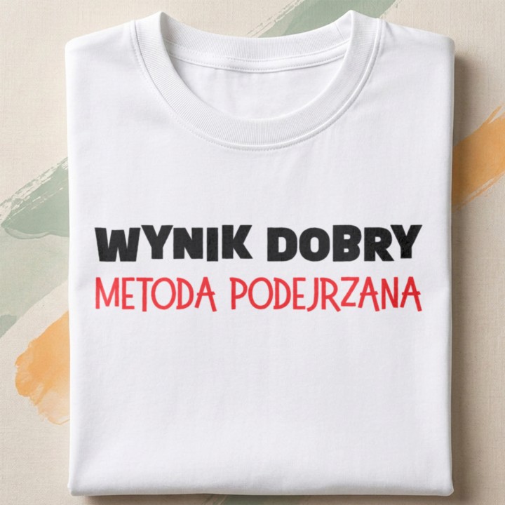 Wynik dobry - metoda podejrzana - napis dla nauczyciela - detail - FOLDED_WHITE