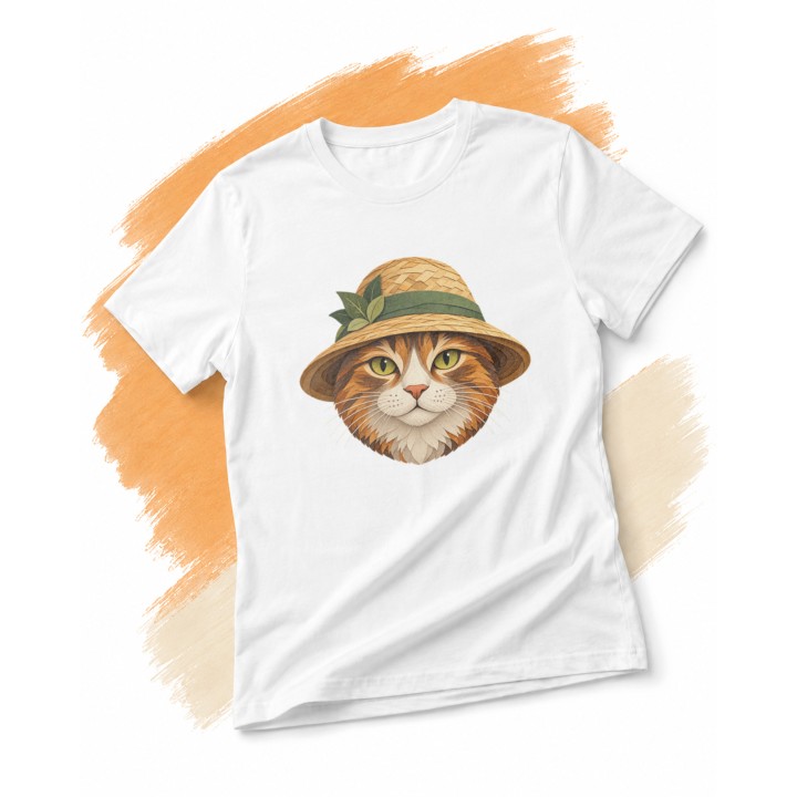 Kot w kapeluszu - main - WHITE_ORANGE_1