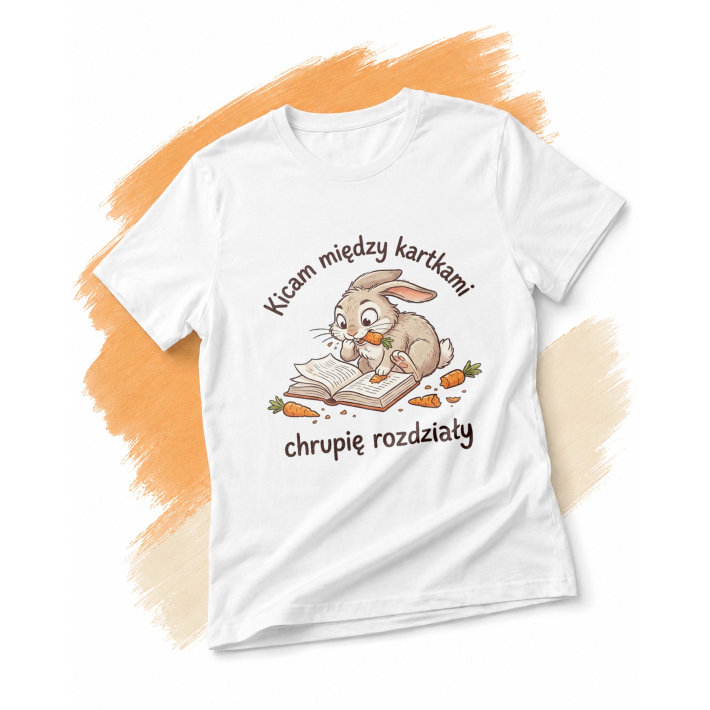 Koszulka dla czytelnika z Królikiem - main - WHITE_ORANGE_1