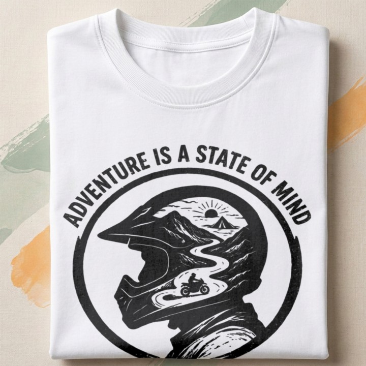 Adventure is a State od Mind - dla moto Miłośników - detail - FOLDED_WHITE