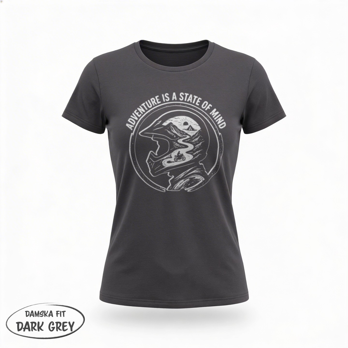 Adventure is a State od Mind - dla moto Miłośników - variant - FRONT_MANEKIN_CLEAR_LABEL