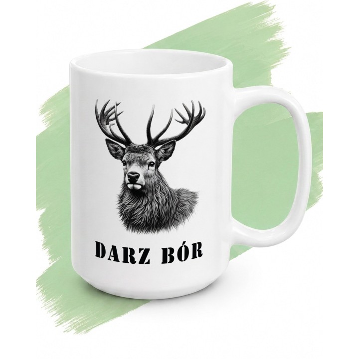 Kubek „Darz Bór” z jeleniem – rysunkowy motyw