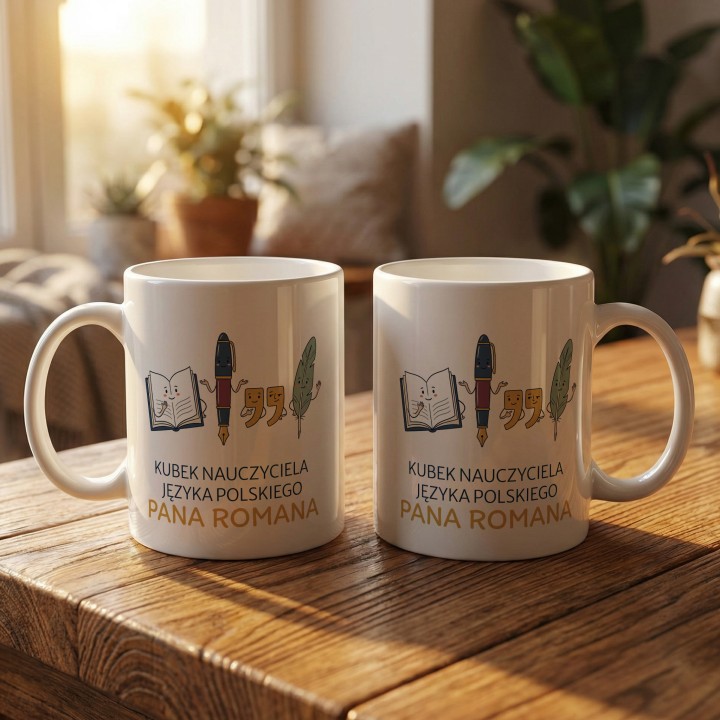 Personalizowany Kubek dla nauczyciela Polskiego - Z imieniem - gallery - BASIC_2_MUGS