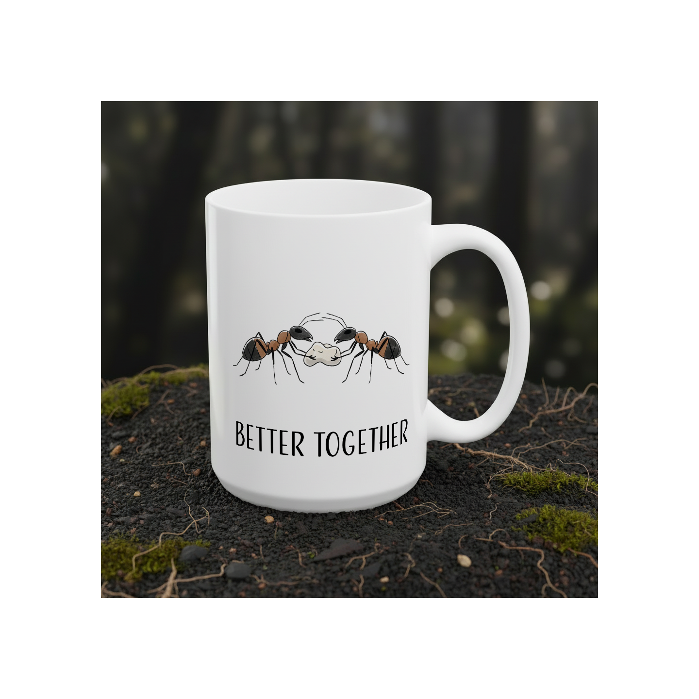 Kubek z nadrukiem – mrówki „BETTER TOGETHER”