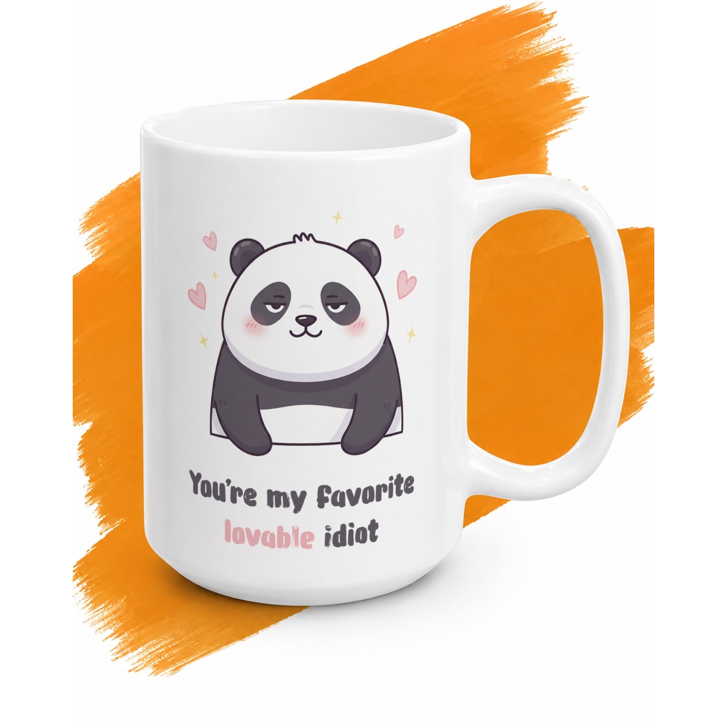Kubek z pandą „You’re my favorite lovable idiot” – czuły roast dla ulubionej osoby