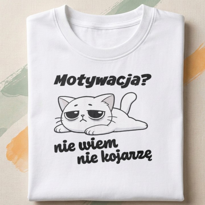 Motywacja - nie wiem nie kojarzę - z kotem smutnym - detail - FOLDED_WHITE