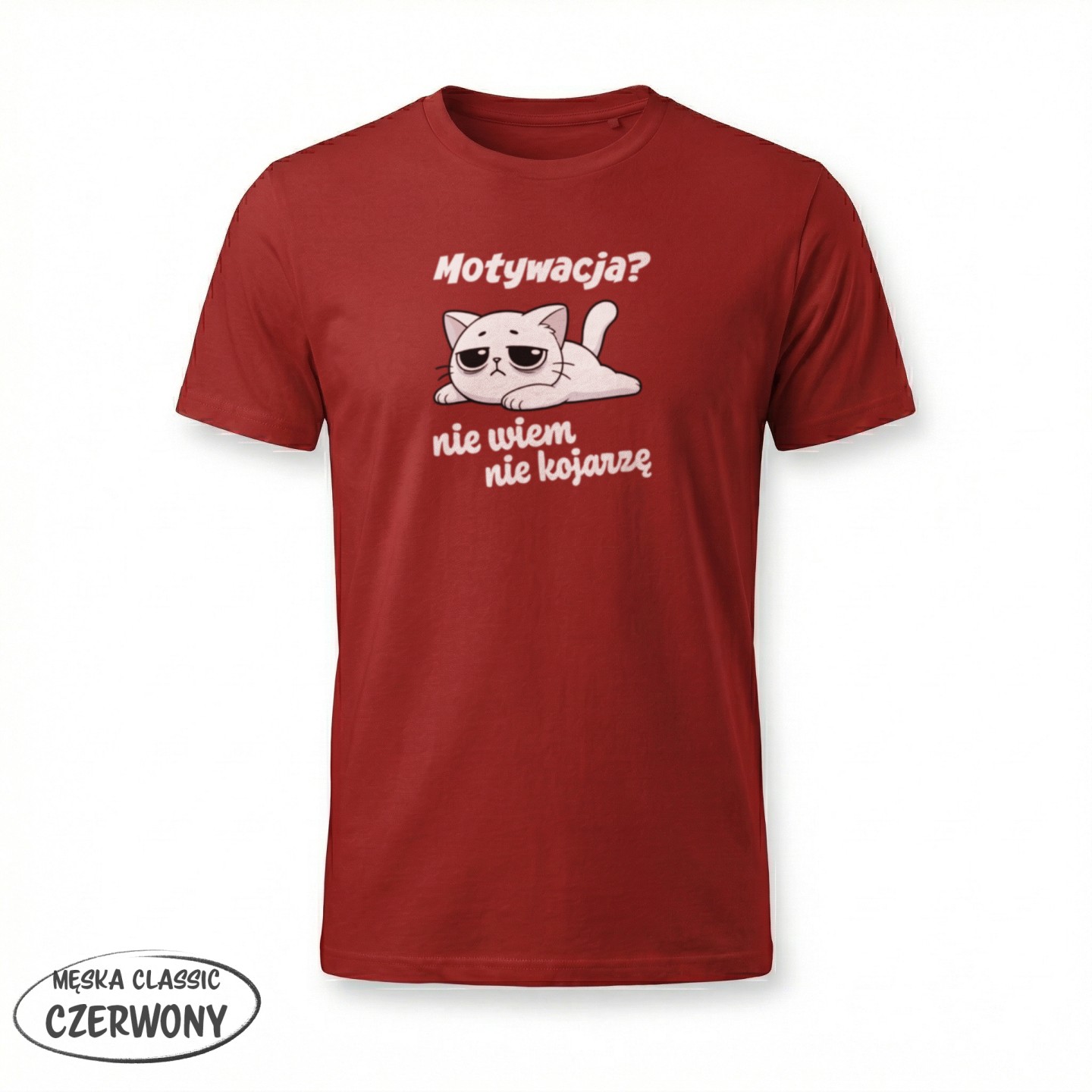 Motywacja - nie wiem nie kojarzę - z kotem smutnym - variant - FRONT_MANEKIN_CLEAR_LABEL