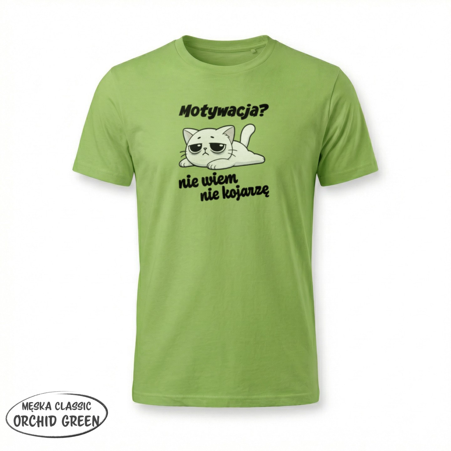 Motywacja - nie wiem nie kojarzę - z kotem smutnym - variant - FRONT_MANEKIN_CLEAR_LABEL