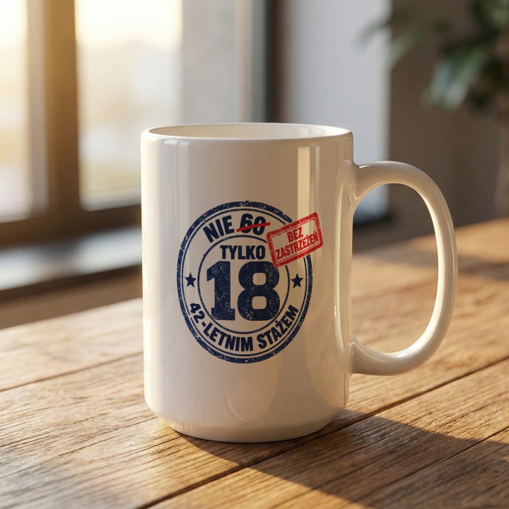 Urodzinowy - nie 60 tylko 18 z 42 letnim stażem - gallery - BASIC_1_MUG