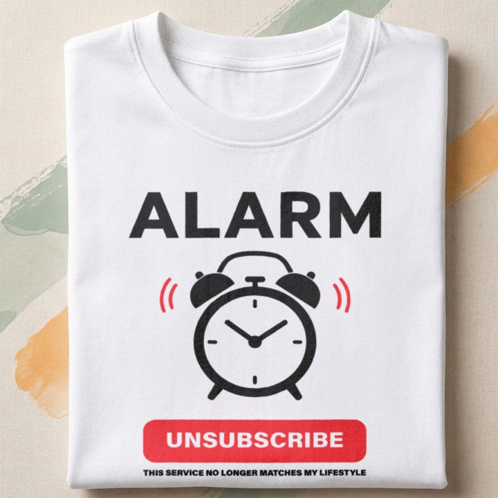 Dla śpiochów - Unsubscribe Alarm Clock - nie pasuje już do mojego stylu życia - detail - FOLDED_WHITE