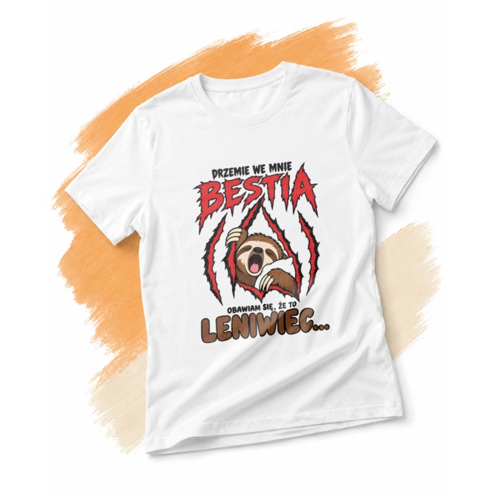 Z leniwcem - Drzemie we mnie bestia obawiam się że to leniwiec - main - WHITE_ORANGE_1