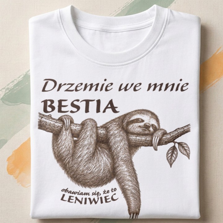 Drzemie we mnie bestia obawiam się że to leniwiec - detail - FOLDED_WHITE