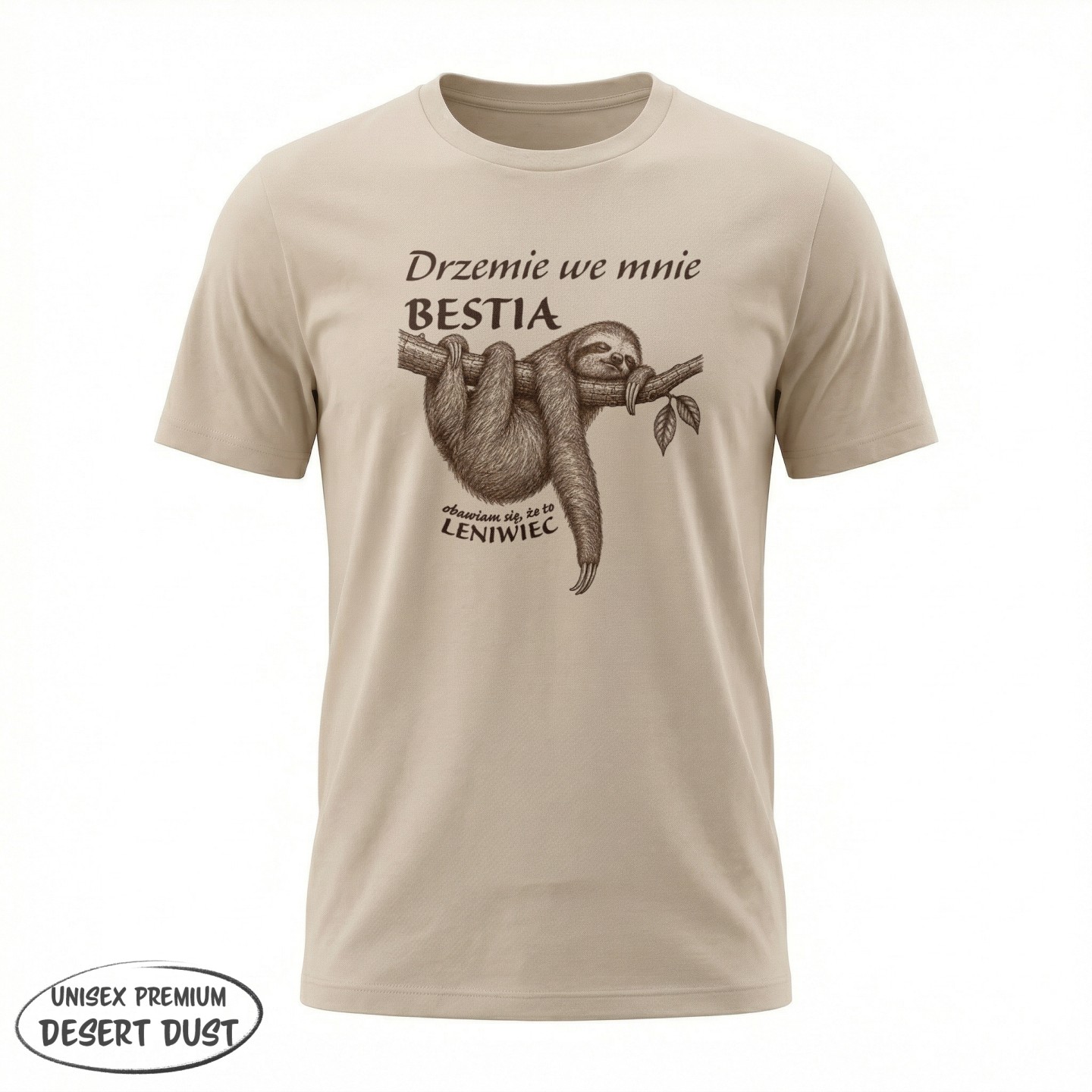 Drzemie we mnie bestia obawiam się że to leniwiec - variant - FRONT_MANEKIN_CLEAR_LABEL