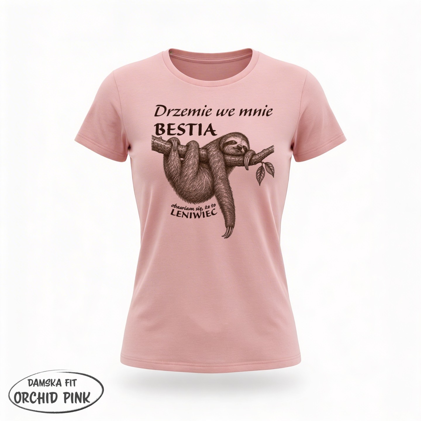 Drzemie we mnie bestia obawiam się że to leniwiec - variant - FRONT_MANEKIN_CLEAR_LABEL