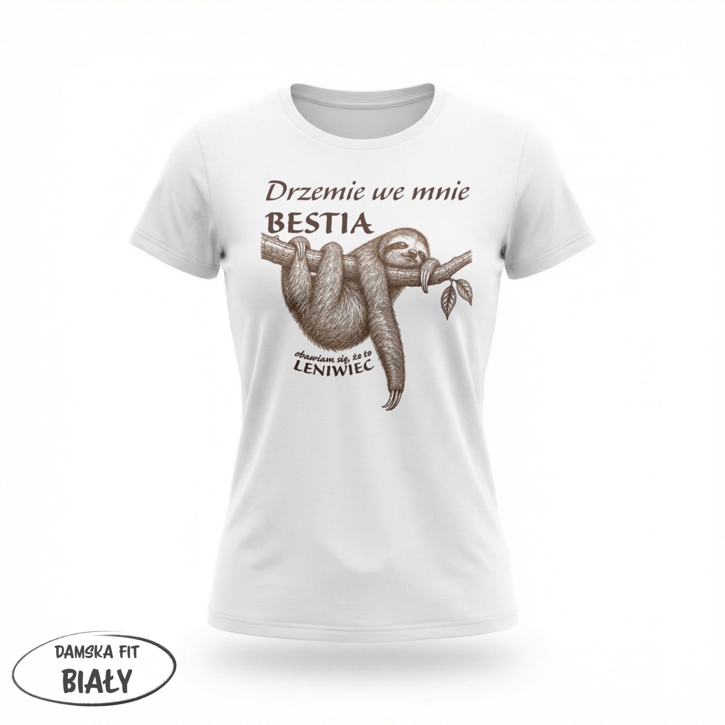 Drzemie we mnie bestia obawiam się że to leniwiec - variant - FRONT_MANEKIN_CLEAR_LABEL