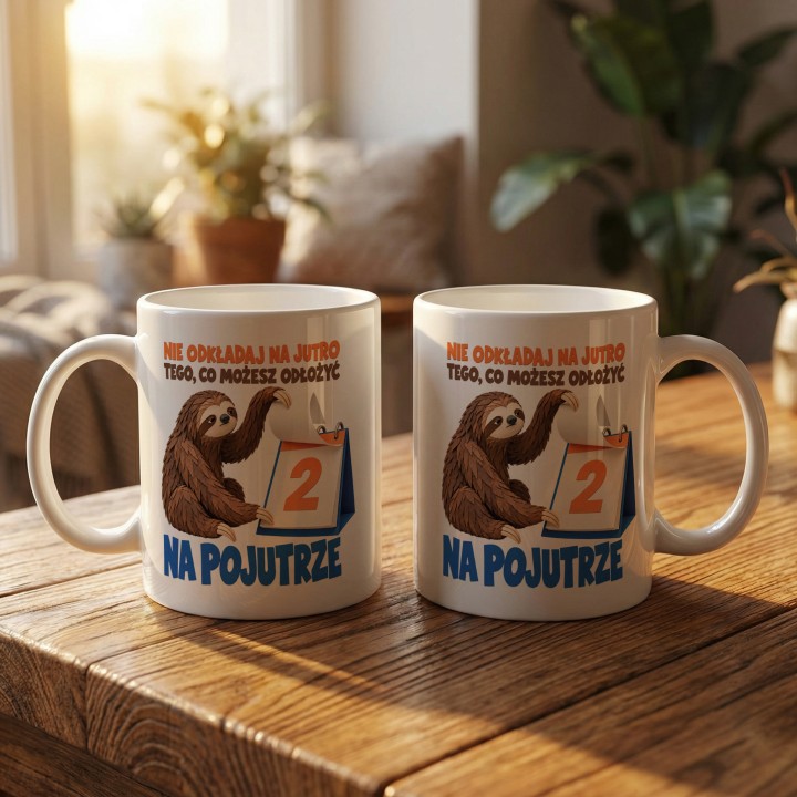 Leniwiec - nie odkładaj na jutro - tylko na pojutrze - gallery - BASIC_2_MUGS