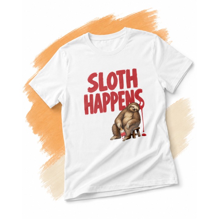 Koszulka ze śpiącym leniwcem Sloth Happens