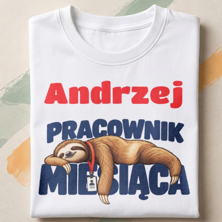 Personalizowana koszulka z leniwcem i imieniem