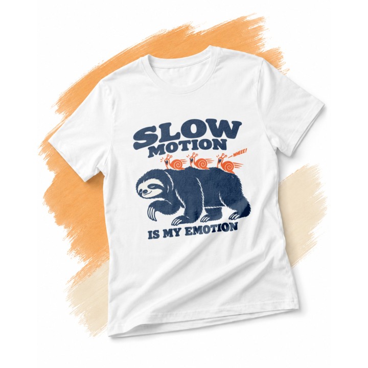 Koszulka z leniwcem i ślimakami Slow Motion Is My Emotion