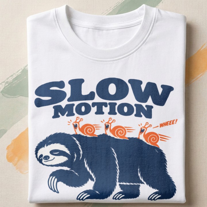 Śmieszny T-shirt z leniwcem i napisem