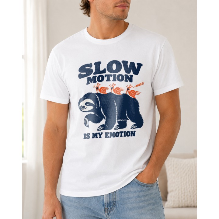 Koszulka z leniwcem Slow Motion Is My Emotion | Śmieszny T-shirt ze zwierzętami