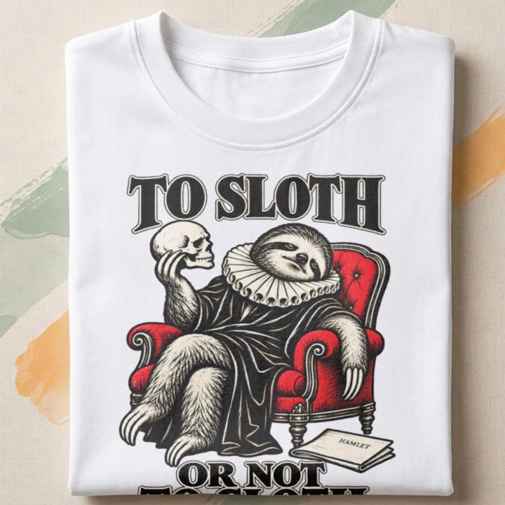 Śmieszna koszulka literacka To sloth or not to sloth
