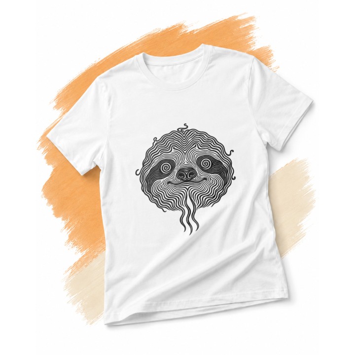 Koszulka z linearną grafiką leniwca Art Line