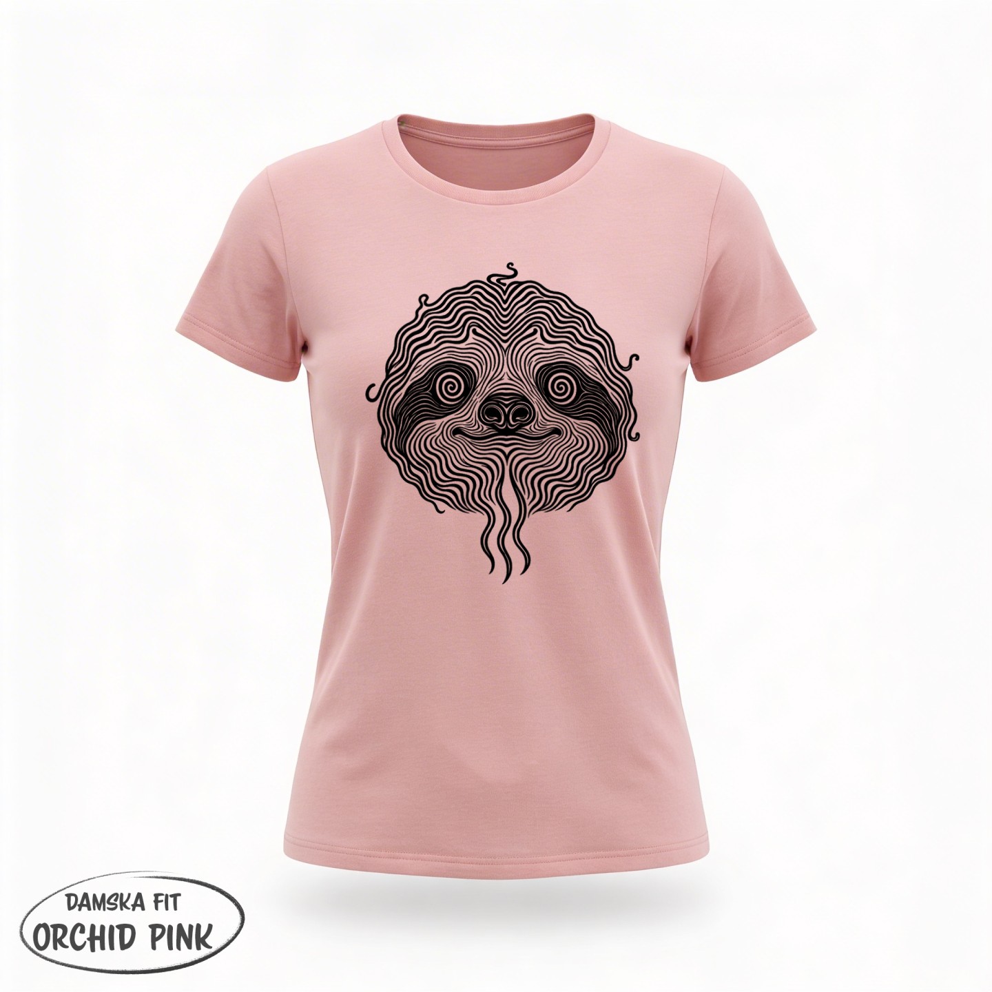 Koszulka z linearną grafiką leniwca Art Line