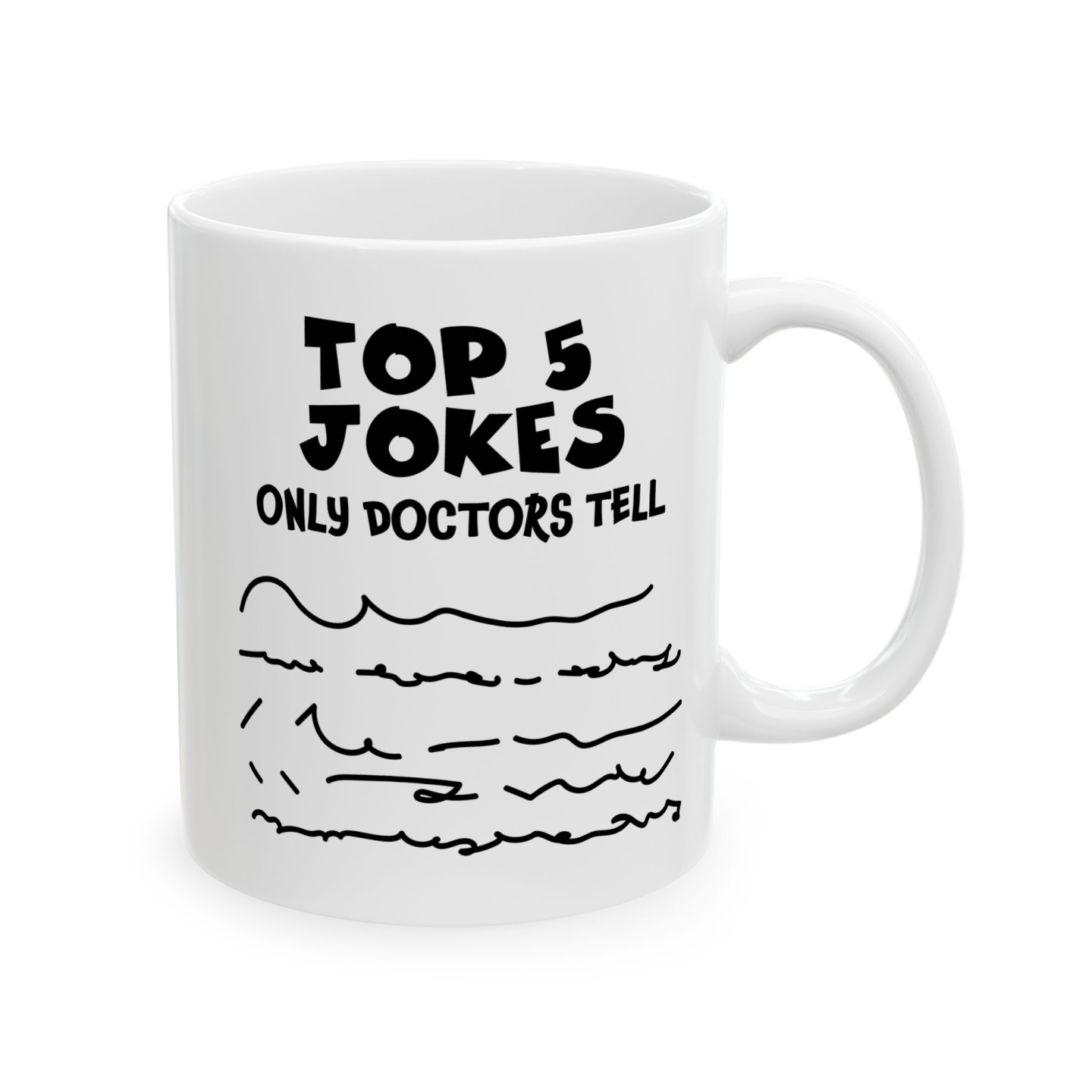 Kubek dla lekarza z napisem Top 5 Jokes Only Doctors Tell