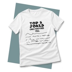 Koszulka dla lekarza Top 5 Jokes | Śmieszny nadruk pismo medyka