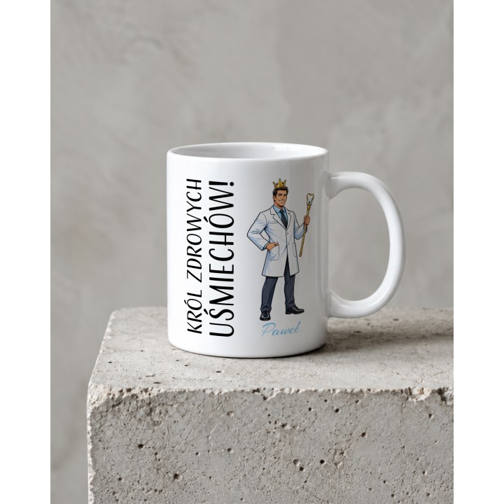 Personalizowany kubek dla stomatologa z imieniem