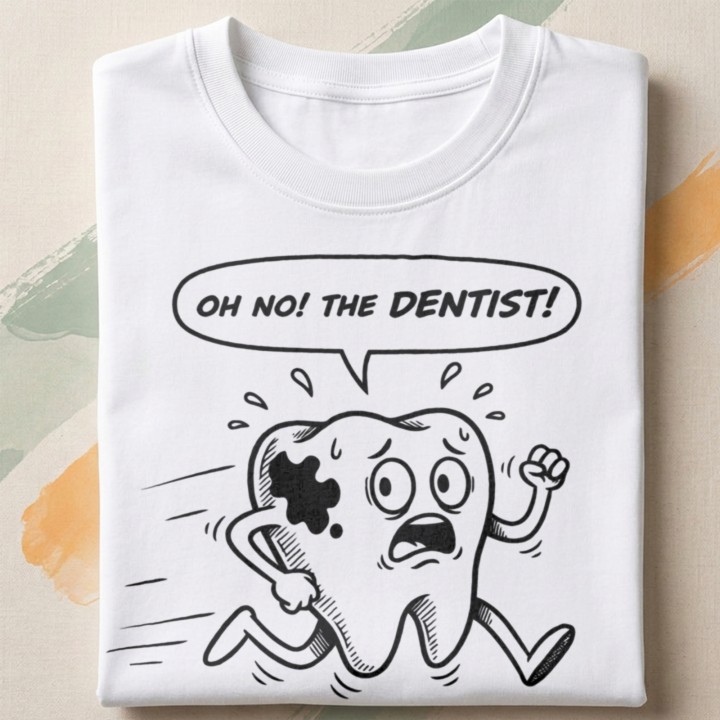 Śmieszna koszulka stomatologiczna z motywem dentysty
