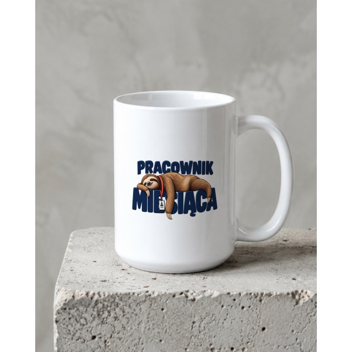 Kubek biurowy Pracownik miesiąca leniwiec na prezent