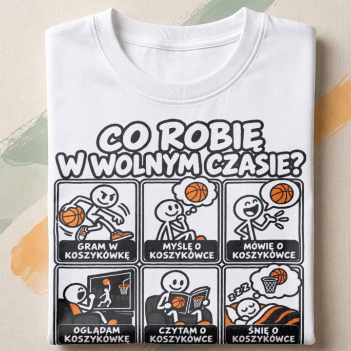 Śmieszna koszulka dla koszykarza z komiksem
