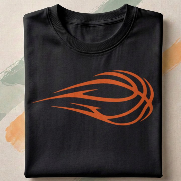 T-shirt z dynamicznym motywem piłki do basketu