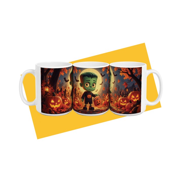 Kubek na Halloween z małym Frankensteinem