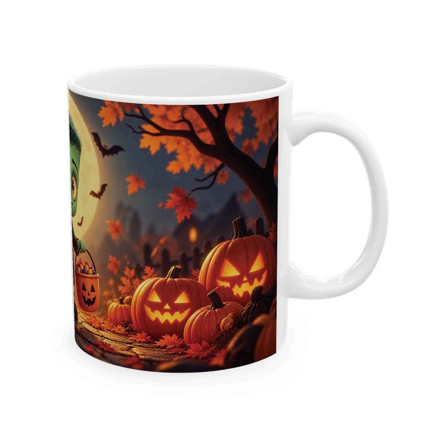 Kubek na Halloween z małym Frankensteinem