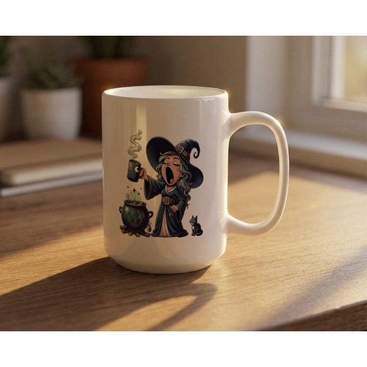 Kubek z nadrukiem „Ja nie bluźnię, ja rzucam zaklęcia” – śmieszny kubek czarownica
