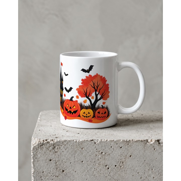 Kubek na Halloween z dyniami jack-o-lantern