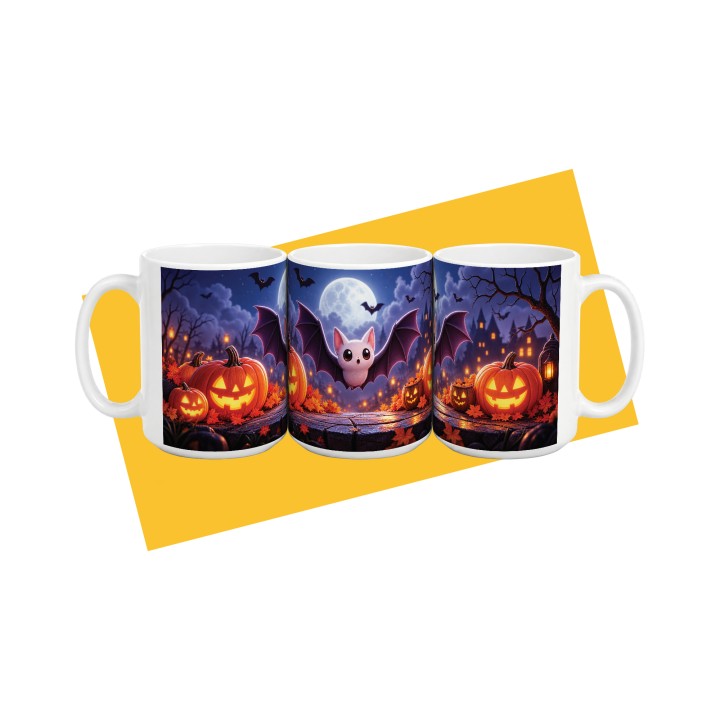 Kubek ze słodkim nietoperzem na Halloween